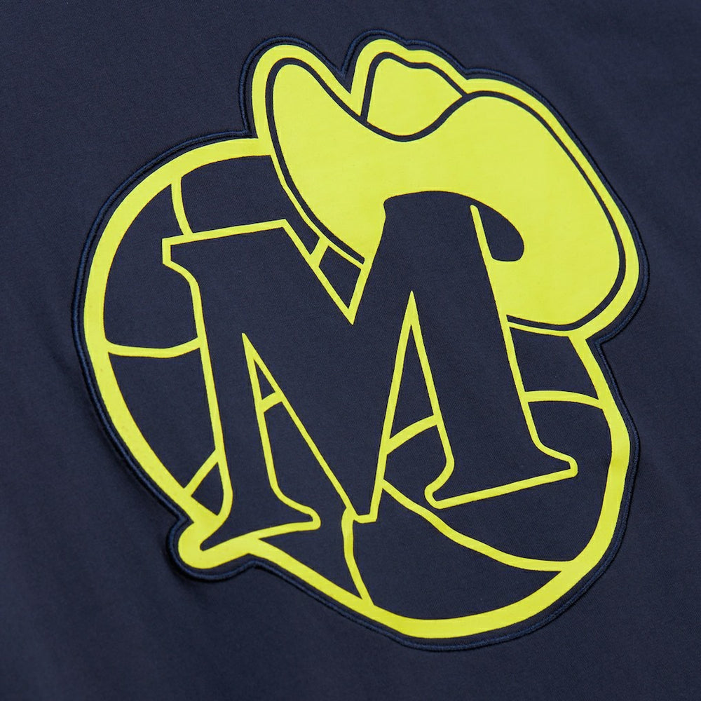 Dallas Mavericks Hardwood Classics Neon Nights Premium T-Shirt Navy - Mitchell & Ness