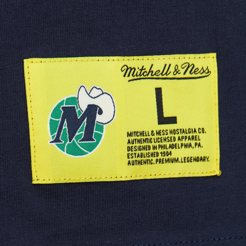 Dallas Mavericks Hardwood Classics Neon Nights Premium T-Shirt Navy - Mitchell & Ness