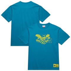 Charlotte Hornets Hardwood Classics Neon Nights Premium T-Shirt Teal - Mitchell & Ness