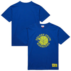 Golden State Warriors Hardwood Classics Neon Nights Premium T-Shirt Royal - Mitchell & Ness