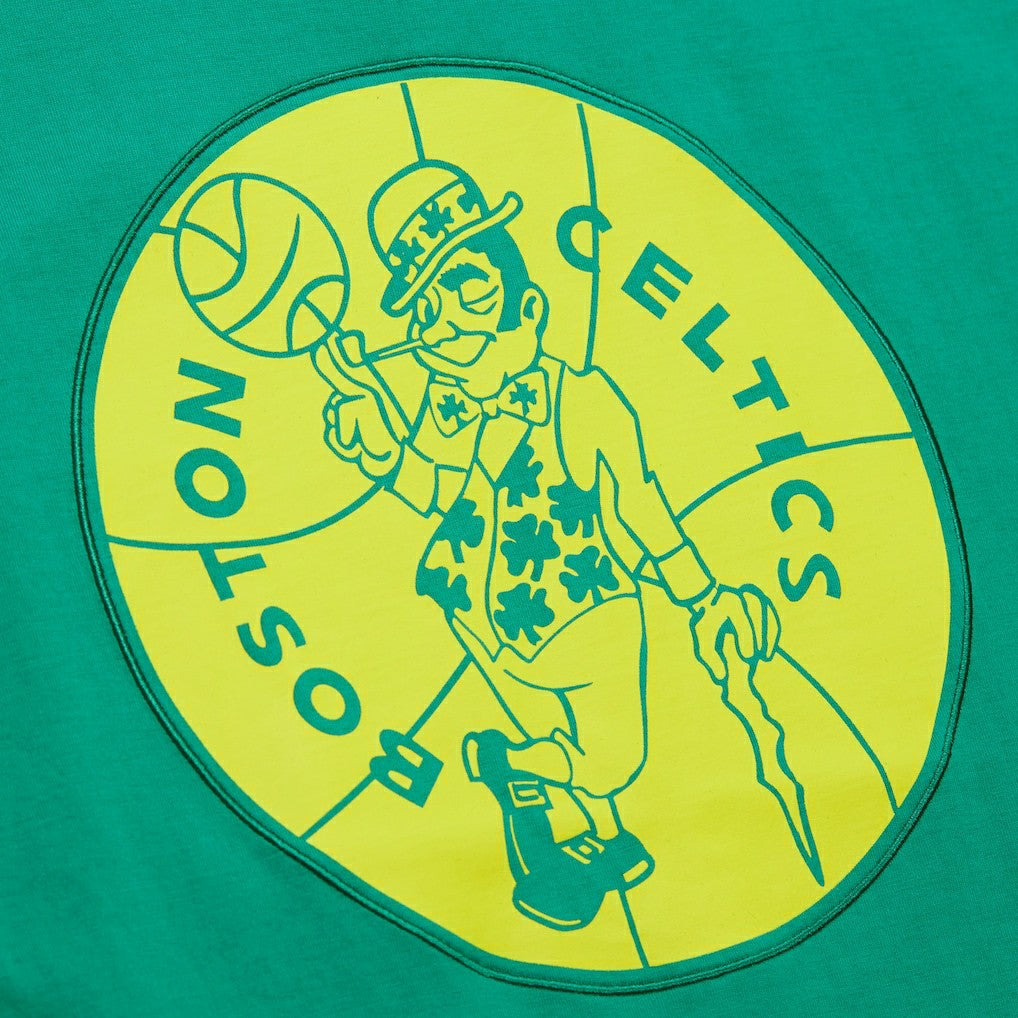 Boston Celtics Hardwood Classics Neon Nights Premium T-Shirt Kelly Green - Mitchell & Ness