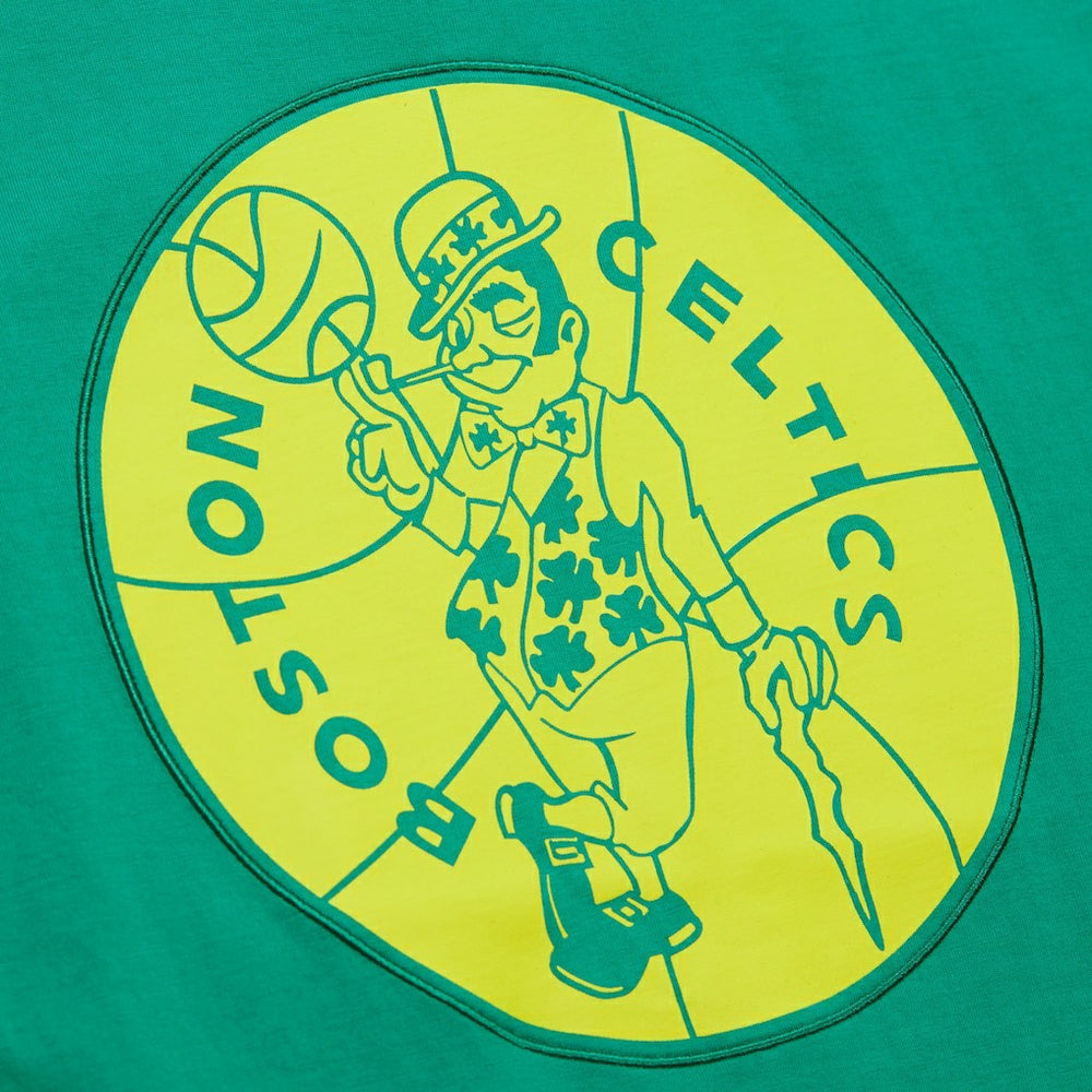 Boston Celtics Hardwood Classics Neon Nights Premium T-Shirt Kelly Green - Mitchell & Ness