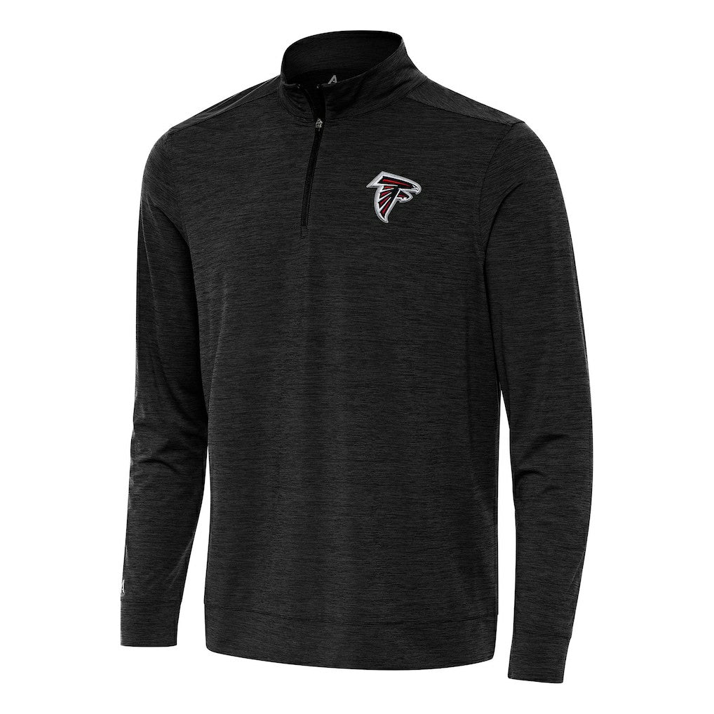 Atlanta Falcons Antigua Bright Quarter-Zip Top - Heather Black Tops