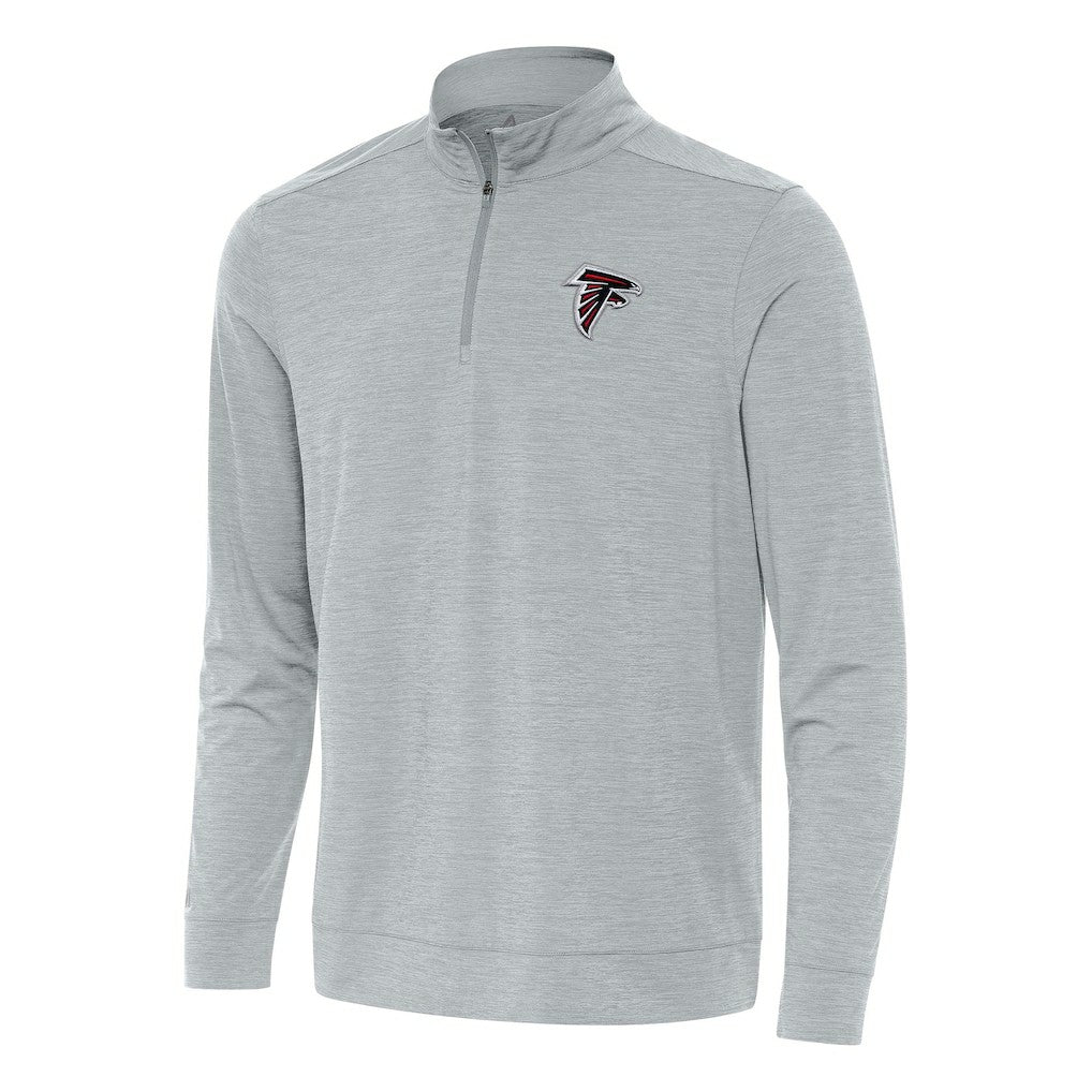 Atlanta Falcons Antigua Bright Quarter-Zip Top - Heather Gray Tops