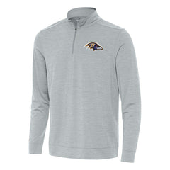 Baltimore Ravens Antigua Bright Quarter-Zip Top - Heather Gray Tops