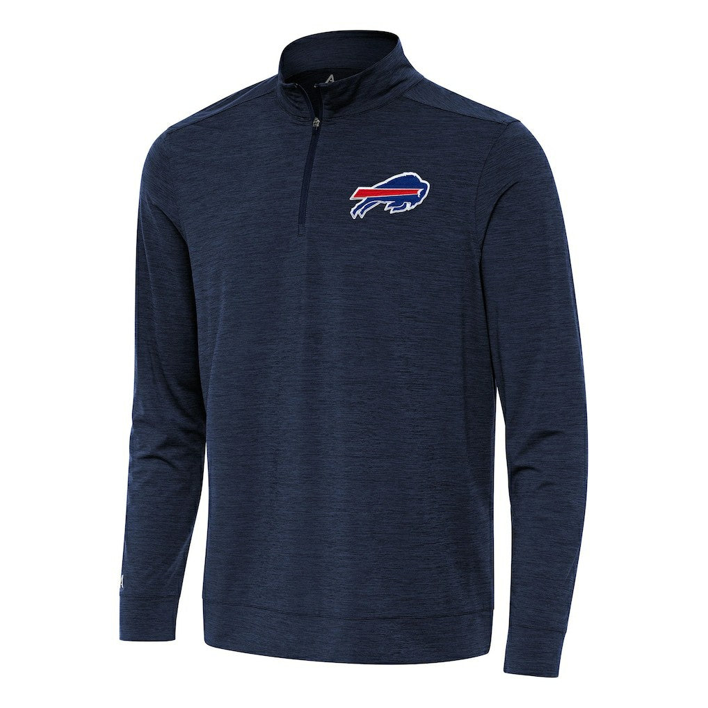 Buffalo Bills Antigua Bright Quarter-Zip Top - Heather Navy Tops