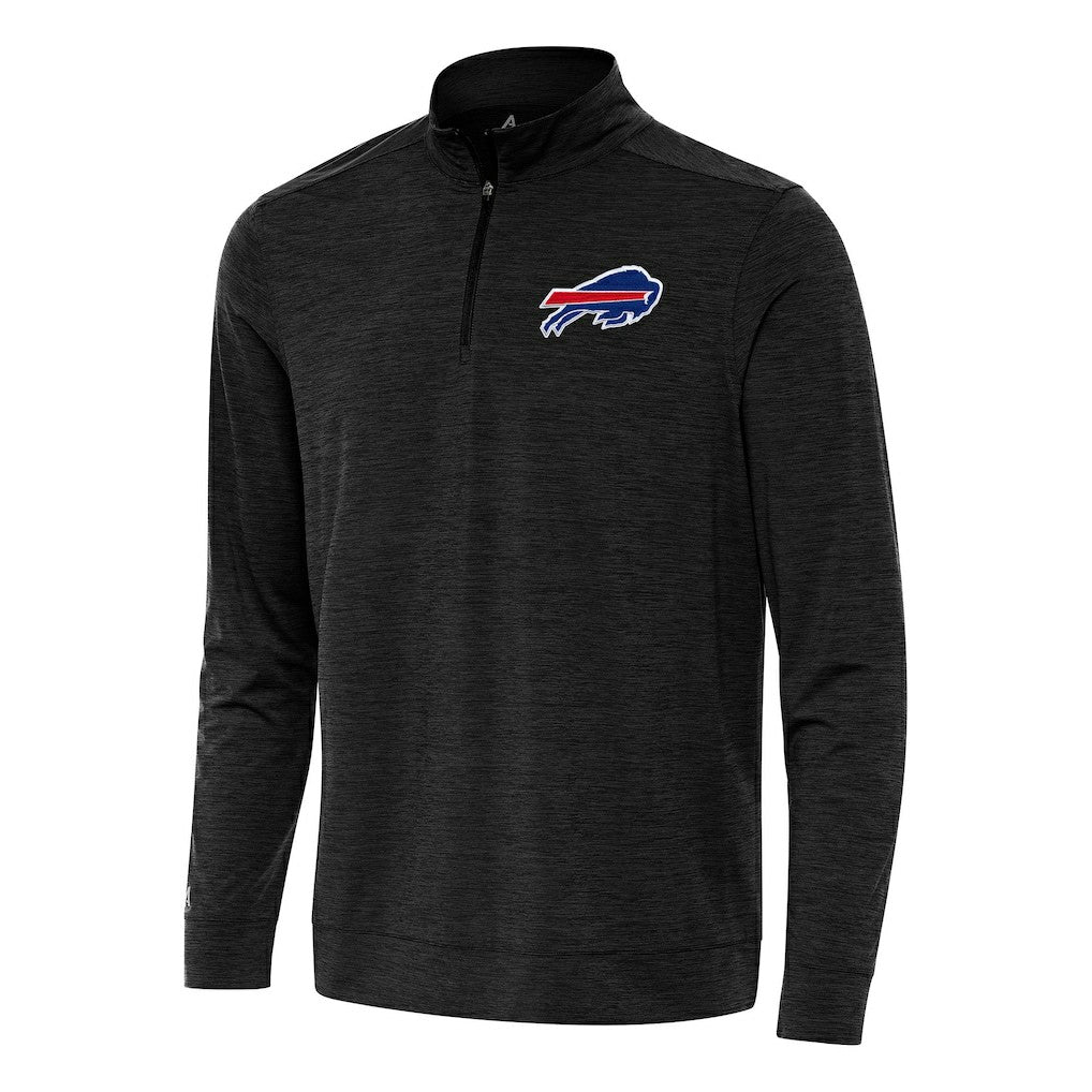 Buffalo Bills Antigua Bright Quarter-Zip Top - Heather Black Tops