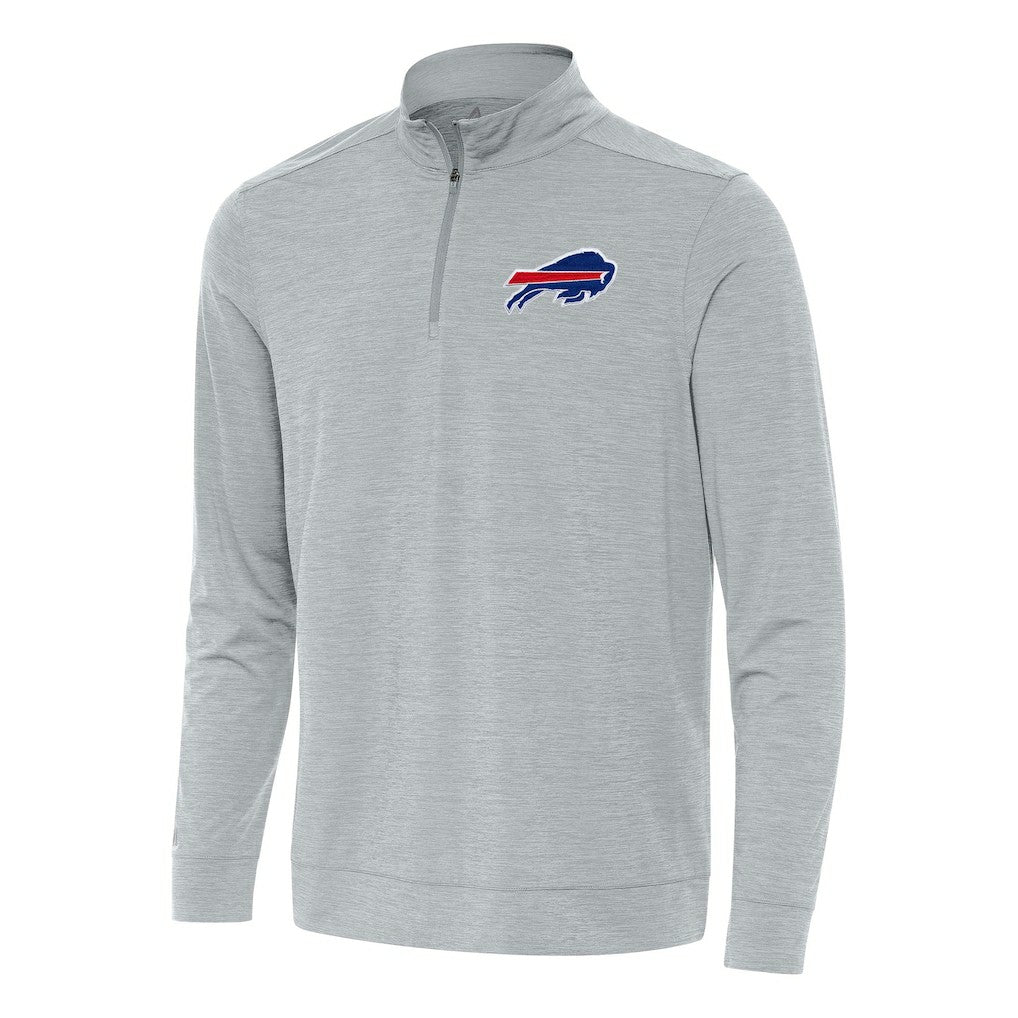 Buffalo Bills Antigua Bright Quarter-Zip Top - Heather Gray Tops