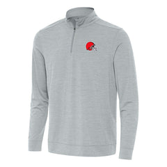 Cleveland Browns Antigua Bright Quarter-Zip Top - Heather Gray Tops