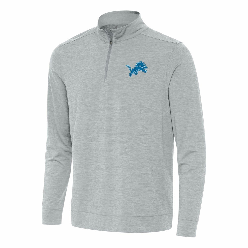 Detroit Lions Antigua Bright Quarter-Zip Top - Heather Gray Tops