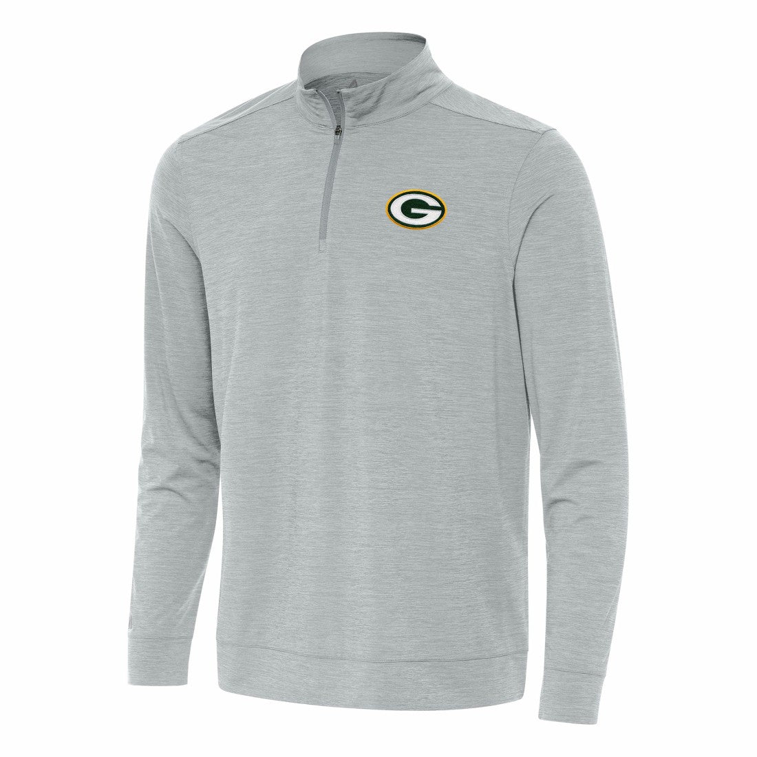 Green Bay Packers Antigua Bright Quarter-Zip Top - Heather Gray Tops
