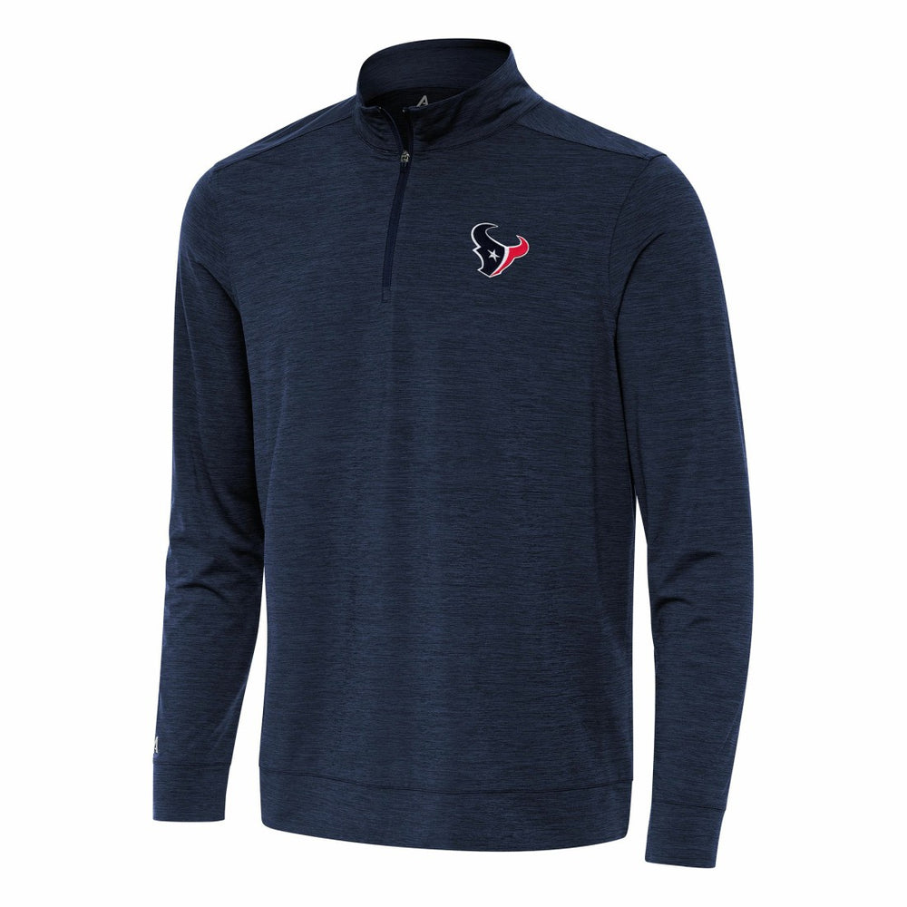 Houston Texans Antigua Bright Quarter-Zip Top - Heather Navy Tops