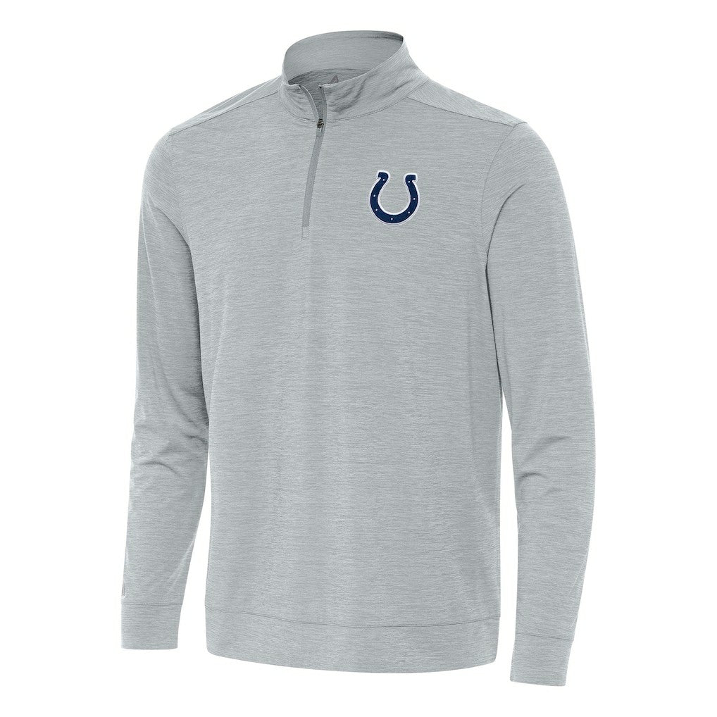 Indianapolis Colts Antigua Bright Quarter-Zip Top - Heather Gray Tops