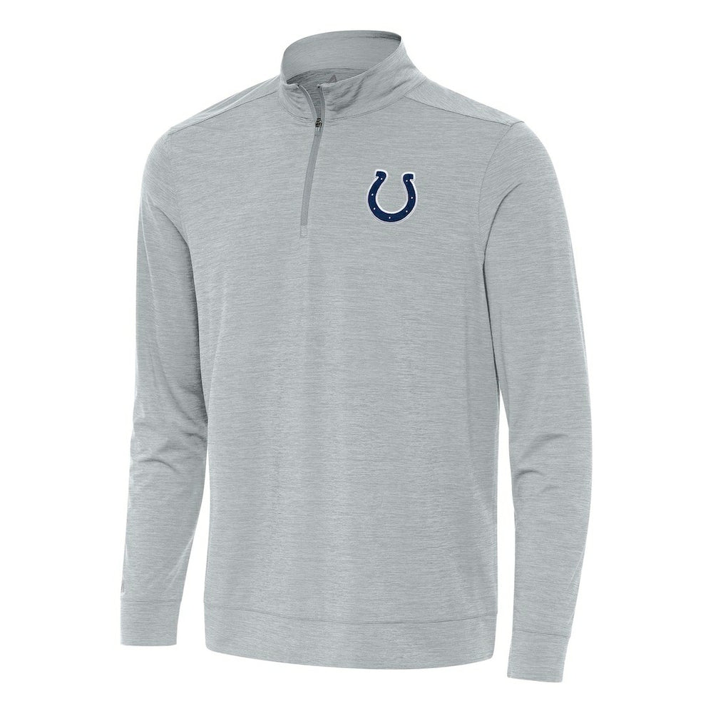 Indianapolis Colts Antigua Bright Quarter-Zip Top - Heather Gray Tops