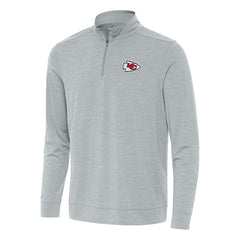 Kansas City Chiefs Antigua Bright Quarter-Zip Top - Heather Gray Tops