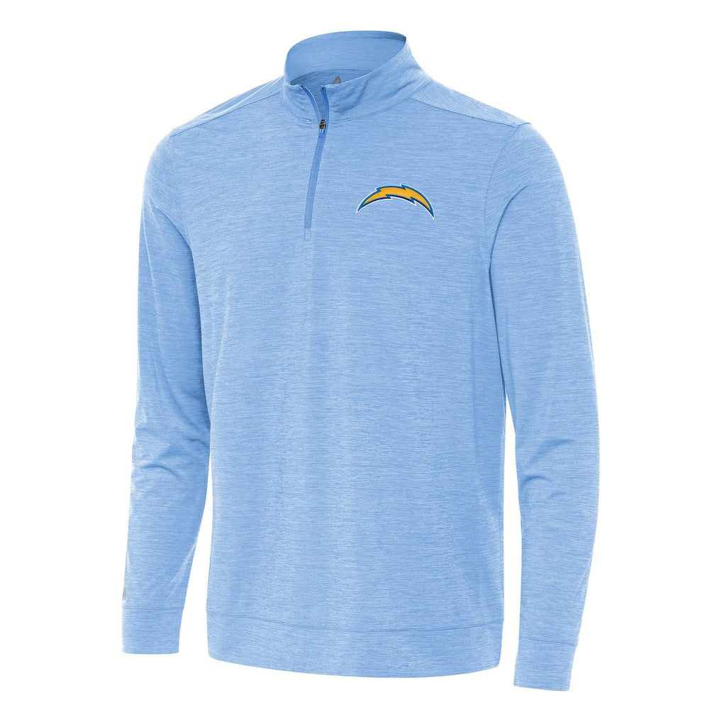 Los Angeles Chargers Antigua Bright Quarter-Zip Top - Heather Powder Blue Tops