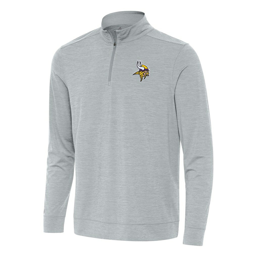 Minnesota Vikings Antigua Bright Quarter-Zip Top - Heather Gray Tops