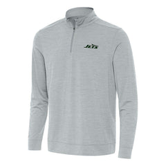 New York Jets Antigua Bright Quarter-Zip Top - Heather Gray Tops