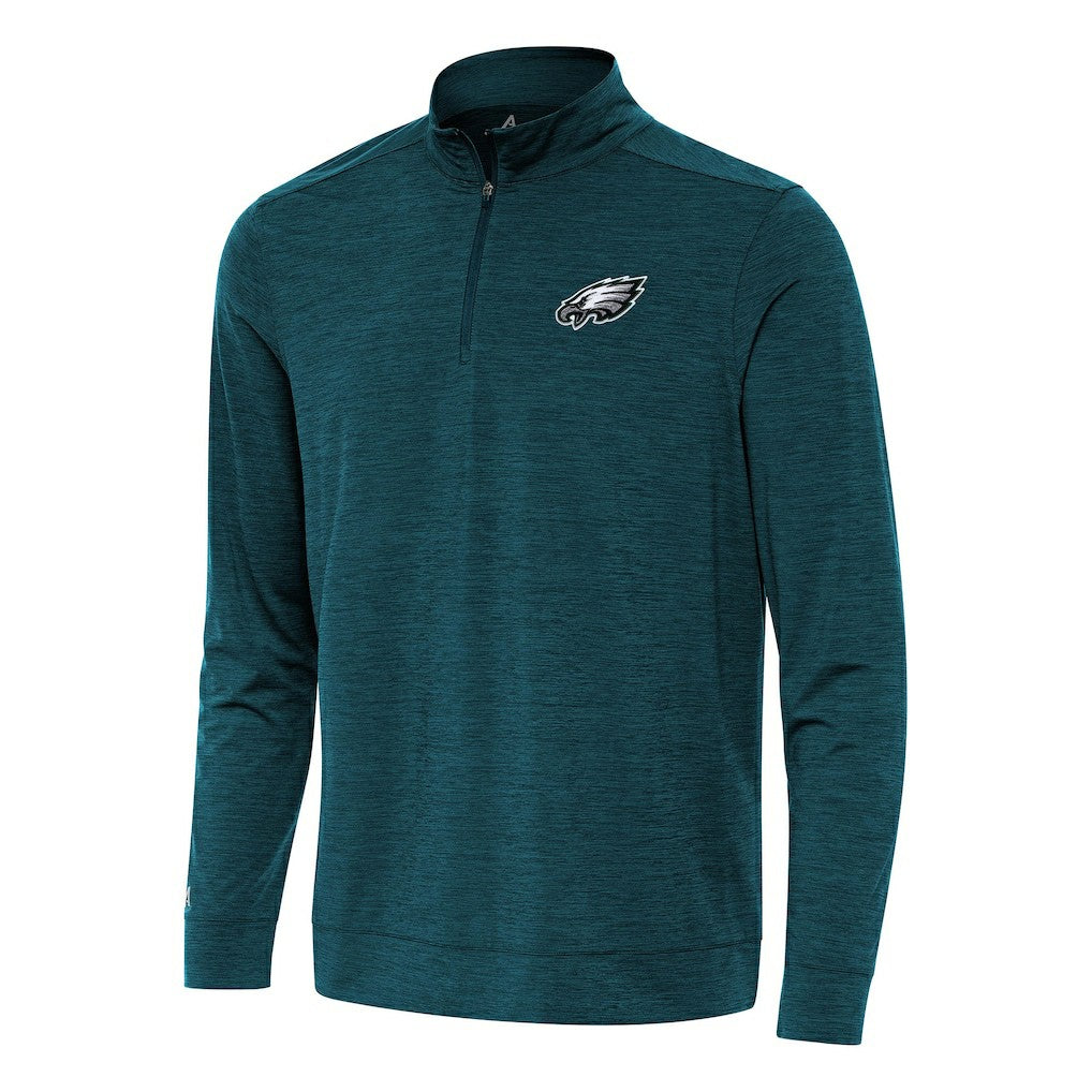 Philadelphia Eagles Antigua Bright Quarter-Zip Top - Midnight Green Tops