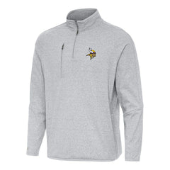 Minnesota Vikings Antigua Certain Tri-Blend Quarter-Zip Top - Heather Gray Tops