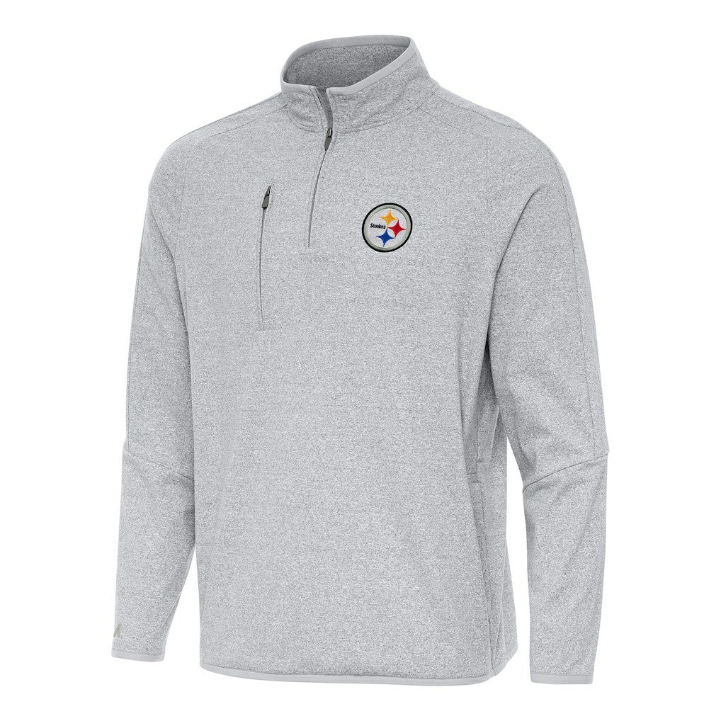 Pittsburgh Steelers Antigua Certain Tri-Blend Quarter-Zip Top - Heather Gray Tops
