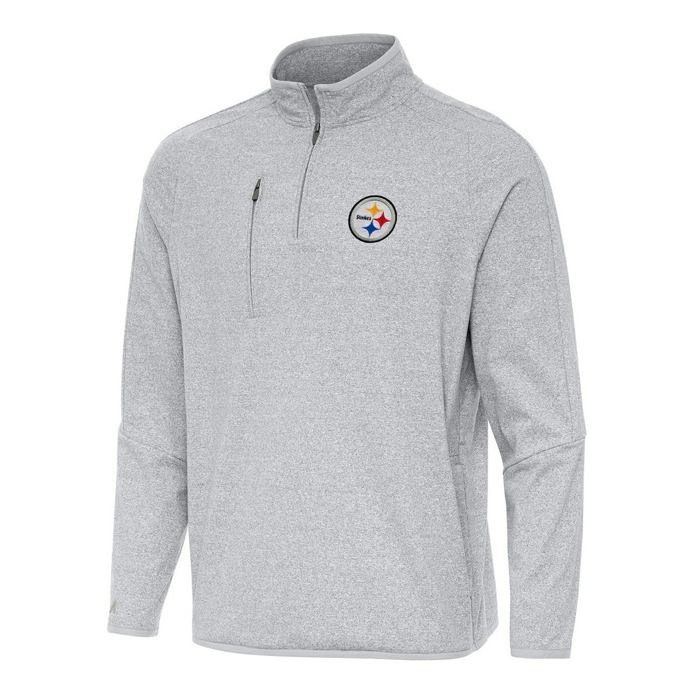Pittsburgh Steelers Antigua Certain Tri-Blend Quarter-Zip Top - Heather Gray Tops