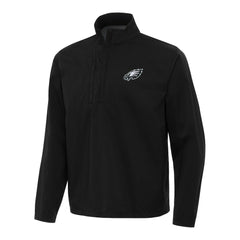 Philadelphia Eagles Antigua Brisk Quarter-Zip Pullover Jacket - Black Pullover