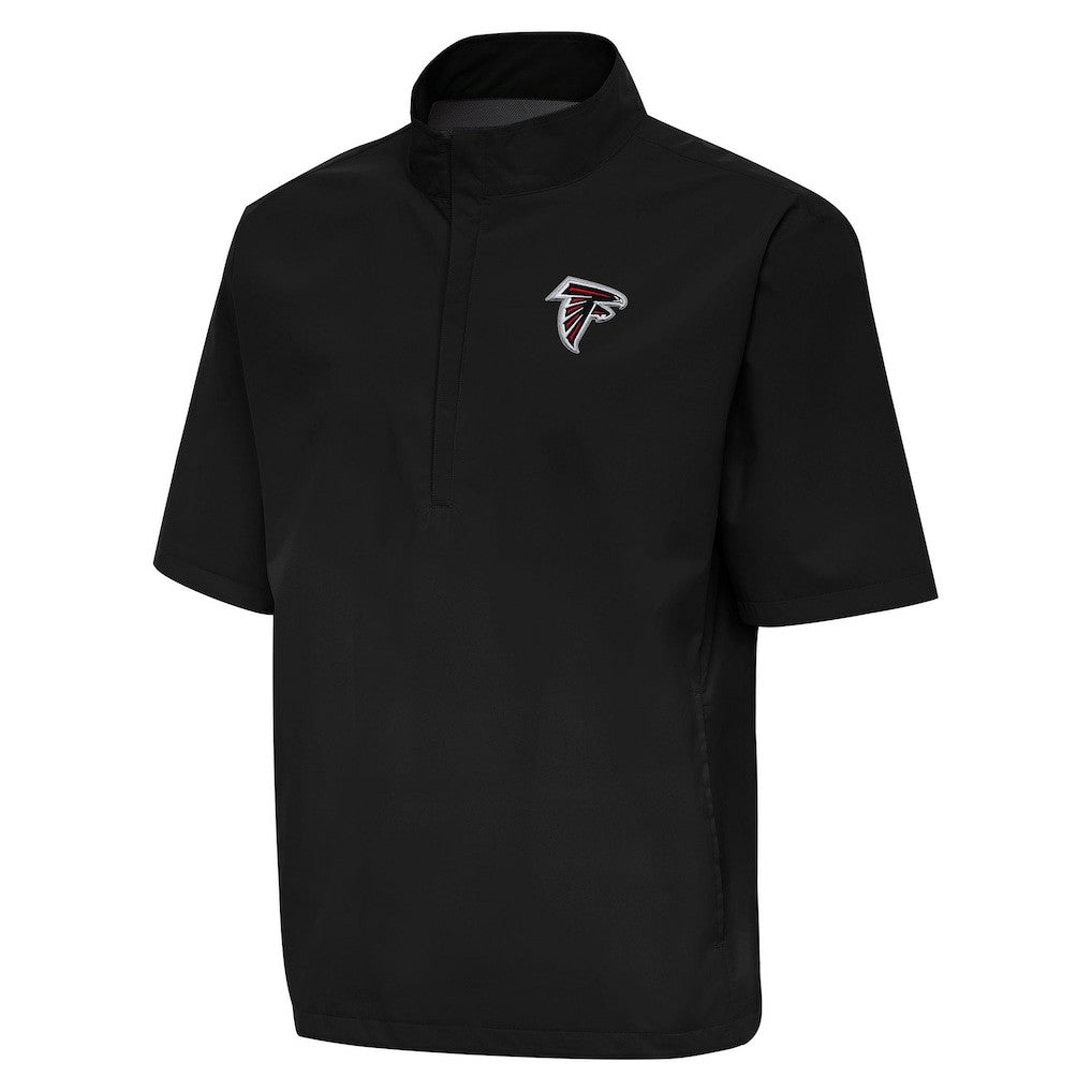 Atlanta Falcons Antigua Brisk Short Sleeve Quarter-Zip Windshirt - Black Shorts