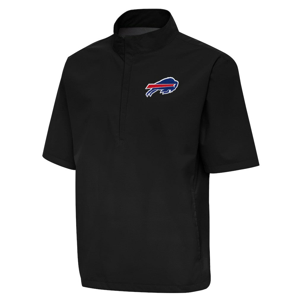 Buffalo Bills Antigua Brisk Short Sleeve Quarter-Zip Windshirt - Black Shorts