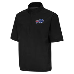 Buffalo Bills Antigua Brisk Short Sleeve Quarter-Zip Windshirt - Black Shorts