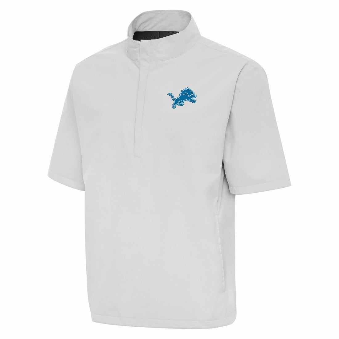 Detroit Lions Antigua Brisk Short Sleeve Quarter-Zip Windshirt - Heather Gray Shorts