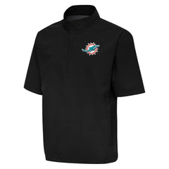 Miami Dolphins Antigua Brisk Short Sleeve Quarter-Zip Windshirt - Black Shorts