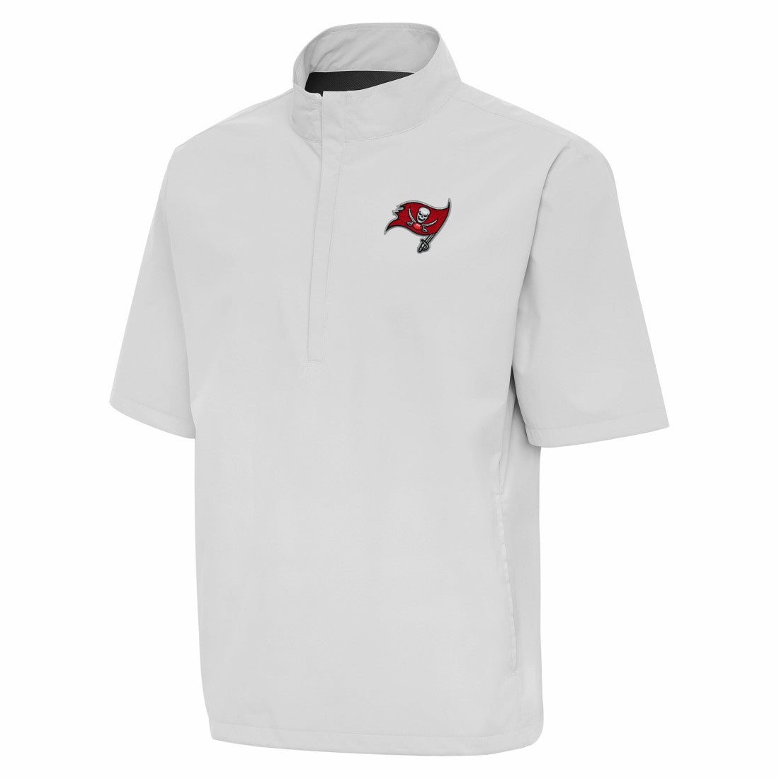 Tampa Bay Buccaneers Antigua Brisk Short Sleeve Quarter-Zip Windshirt - Heather Gray Shorts