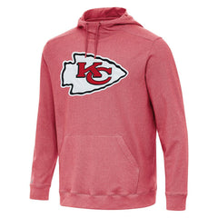 Kansas City Chiefs Antigua Cloud Pullover Hoodie - Heather Red Hoodies