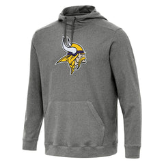 Minnesota Vikings Antigua Cloud Pullover Hoodie - Heather Black Hoodies