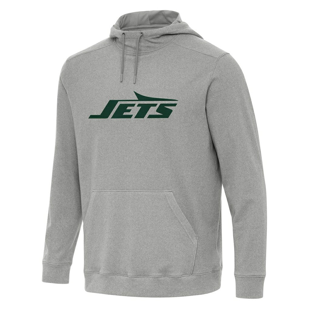 New York Jets Antigua Cloud Pullover Hoodie - Heather Gray Hoodies