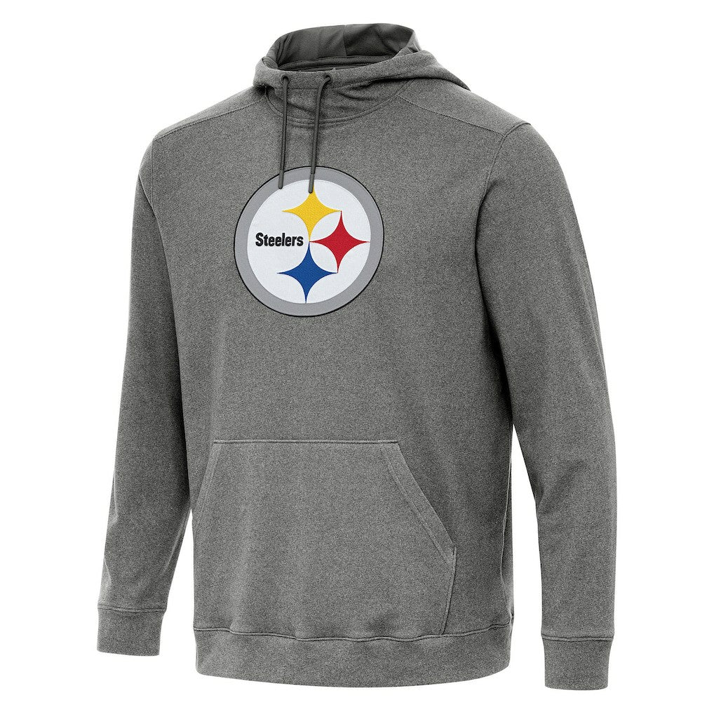 Pittsburgh Steelers Antigua Cloud Pullover Hoodie - Heather Black Hoodies