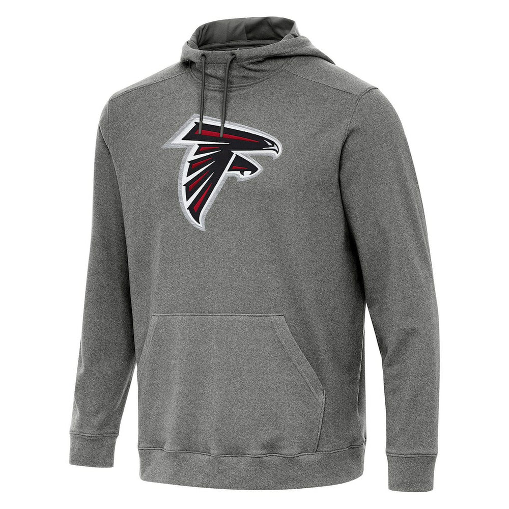 Atlanta Falcons Antigua Cloud Pullover Hoodie - Heather Black Hoodies