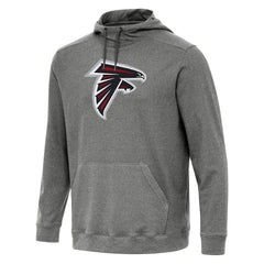 Atlanta Falcons Antigua Cloud Pullover Hoodie - Heather Black Hoodies