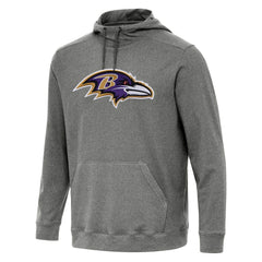 Baltimore Ravens Antigua Cloud Pullover Hoodie - Heather Black Hoodies