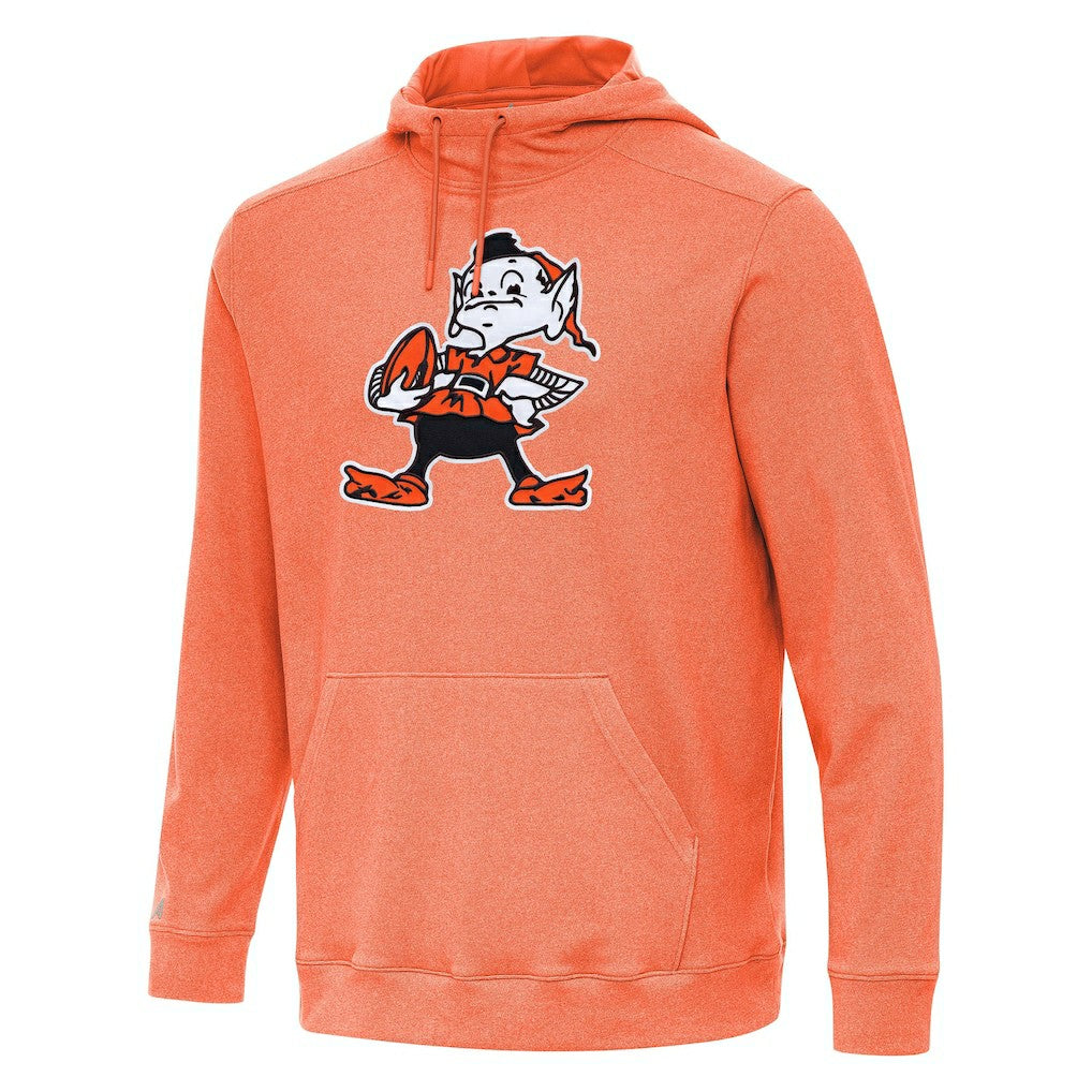 Cleveland Browns Antigua Cloud Pullover Hoodie - Heather Orange Hoodies