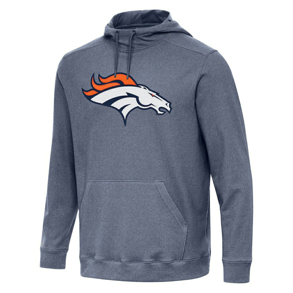 Denver Broncos Antigua Cloud Pullover Hoodie - Heather Navy Hoodies