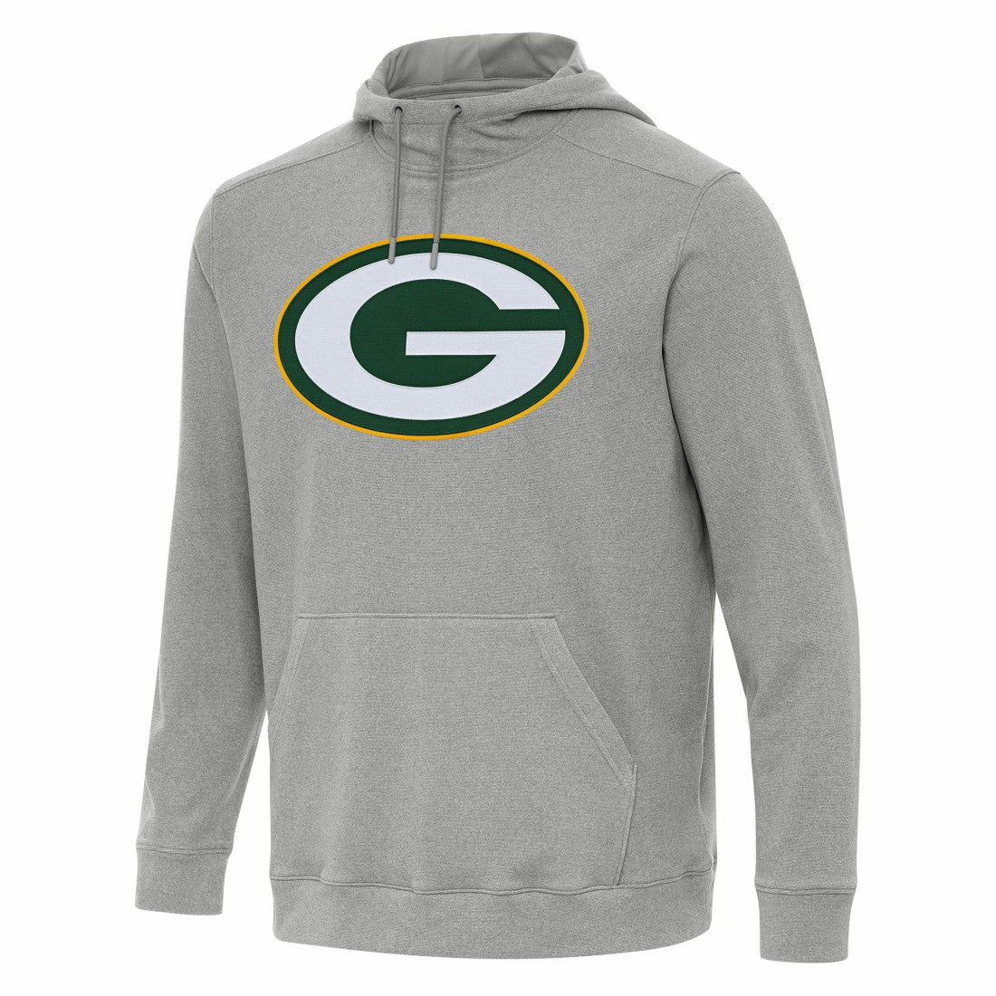 Green Bay Packers Antigua Cloud Pullover Hoodie - Heather Gray Hoodies