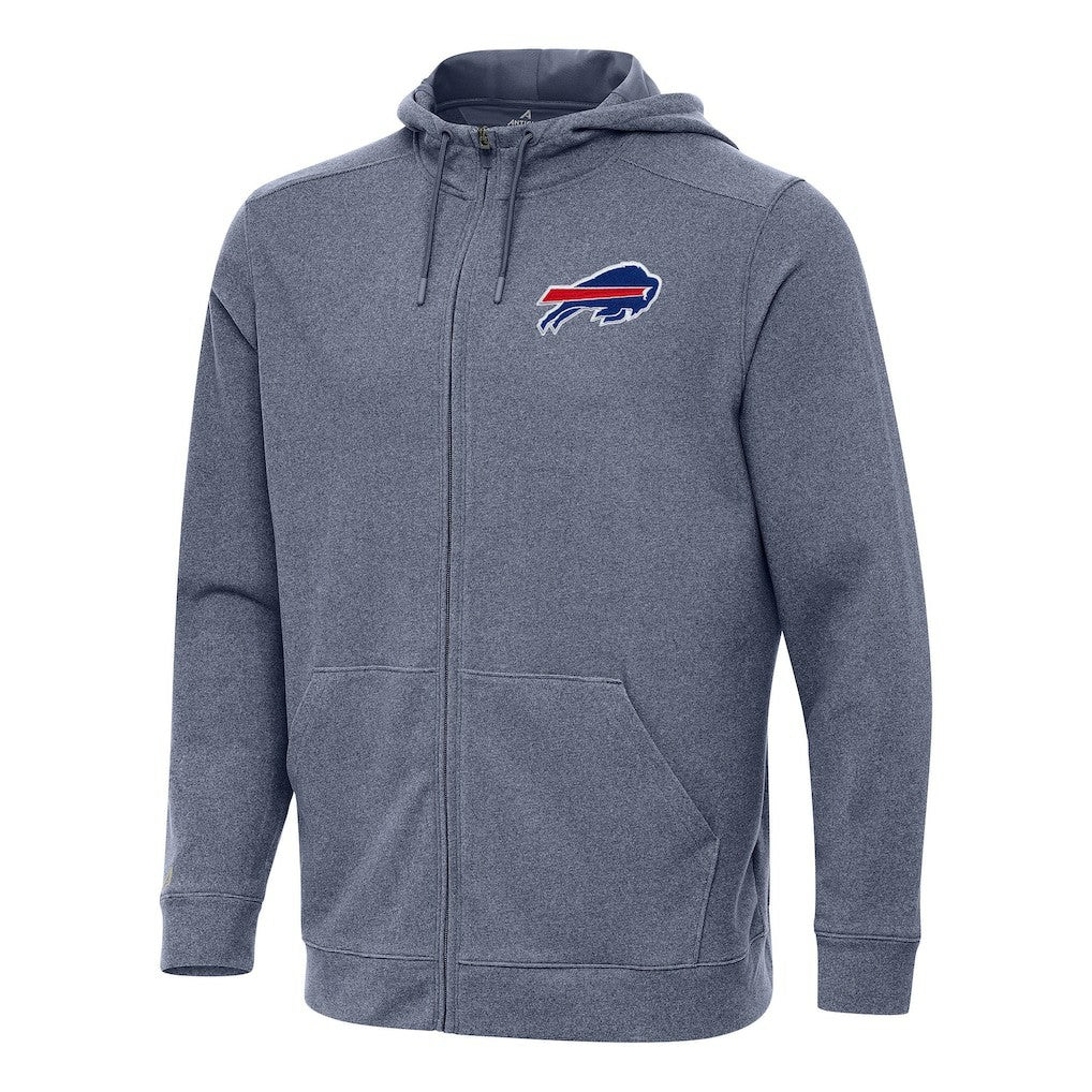 Buffalo Bills Antigua Effortless Full-Zip Hoodie - Heather Navy Hoodies