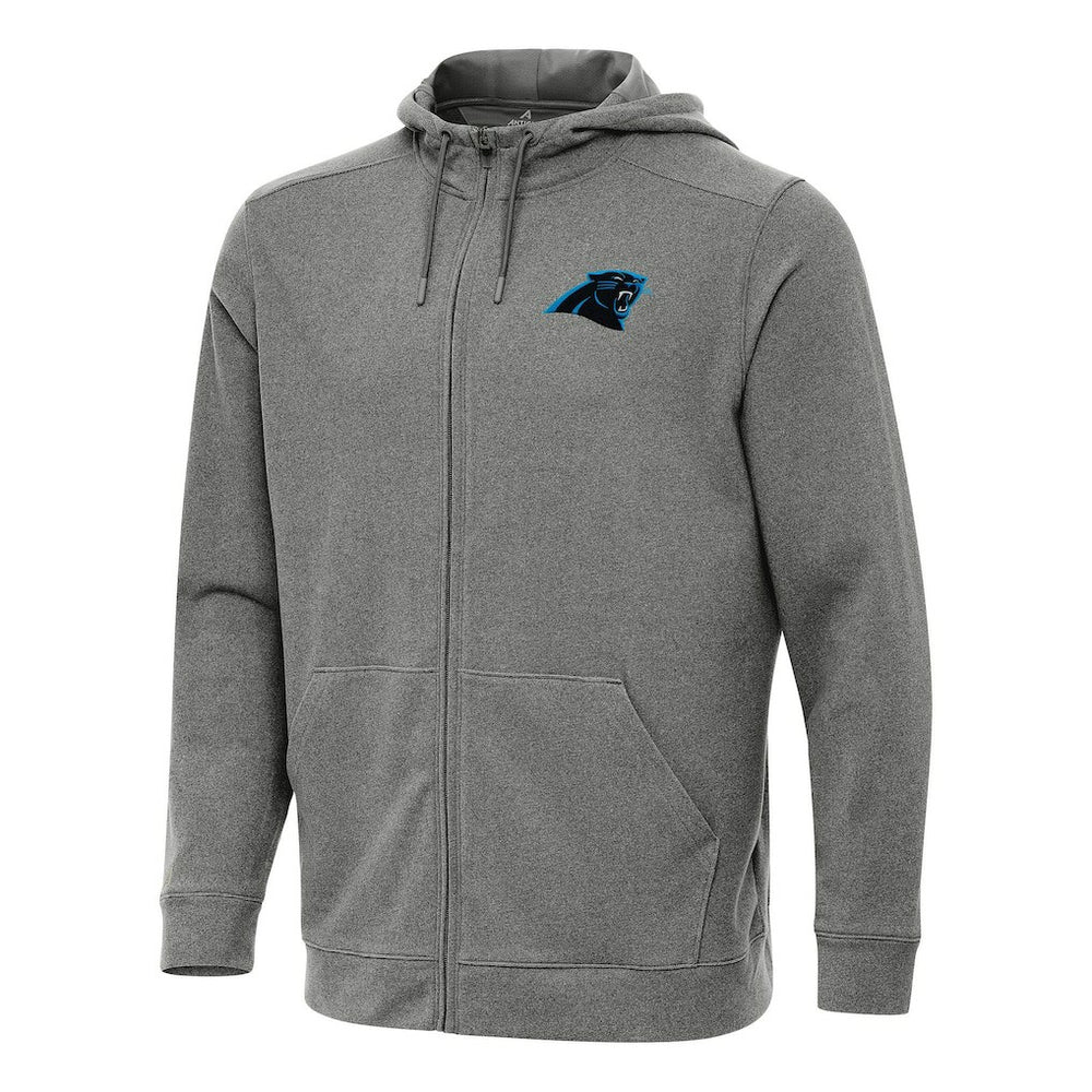 Carolina Panthers Antigua Effortless Full-Zip Hoodie - Heather Black Hoodies