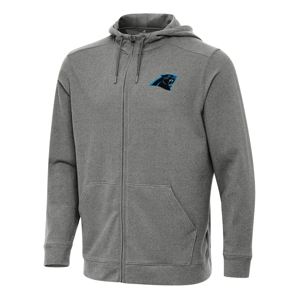Carolina Panthers Antigua Effortless Full-Zip Hoodie - Heather Black Hoodies