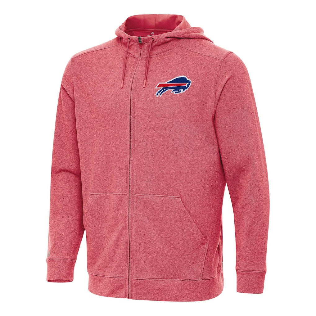 Buffalo Bills Antigua Effortless Full-Zip Hoodie - Heather Red Hoodies