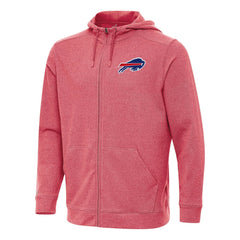 Buffalo Bills Antigua Effortless Full-Zip Hoodie - Heather Red Hoodies