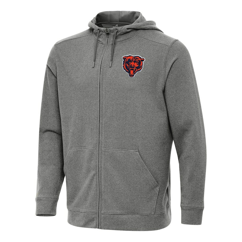 Chicago Bears Antigua Effortless Full-Zip Hoodie - Heather Black Hoodies