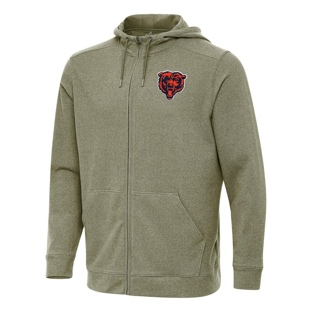 Chicago Bears Antigua Effortless Full-Zip Hoodie - Olive Hoodies
